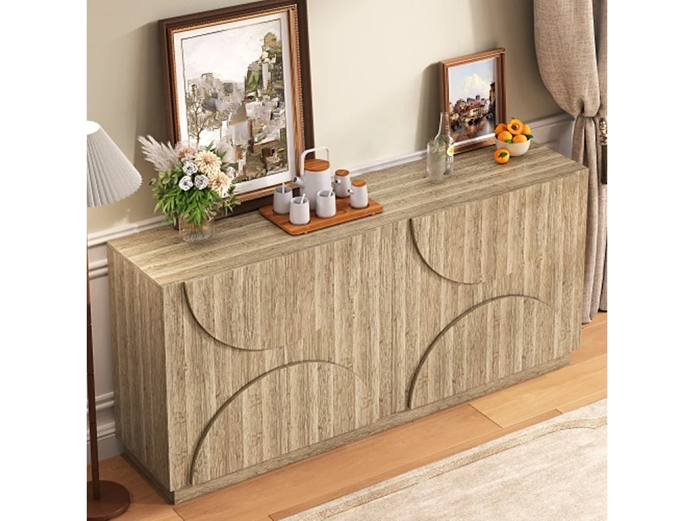Sideboard mit Regalen, Kommode mit Rebounder,Wohnzimmerunterschrank 160 L x 40 B x 80 H(cm)
