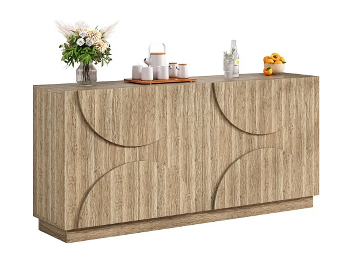 Sideboard mit Regalen, Kommode mit Rebounder,Wohnzimmerunterschrank 160 L x 40 B x 80 H(cm)