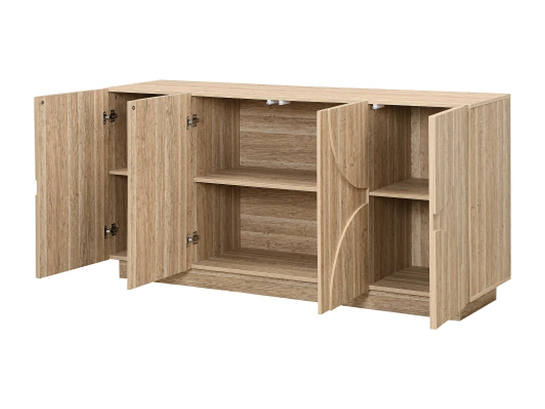 Sideboard mit Regalen, Kommode mit Rebounder,Wohnzimmerunterschrank 160 L x 40 B x 80 H(cm)
