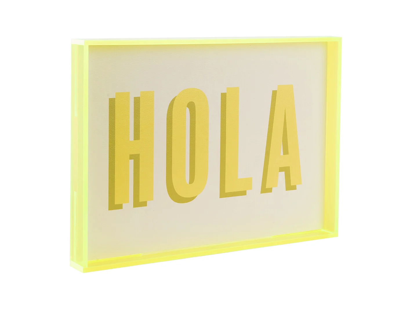 Objet mural Hola - 3x31x22 cm - Jaune