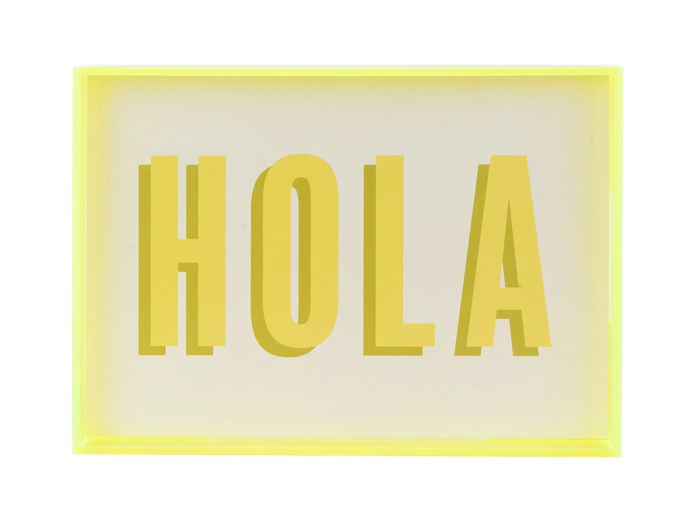 Objet mural Hola - 3x31x22 cm - Jaune