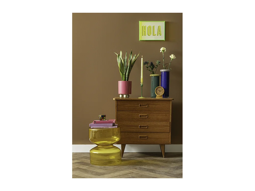 Objet mural Hola - 3x31x22 cm - Jaune