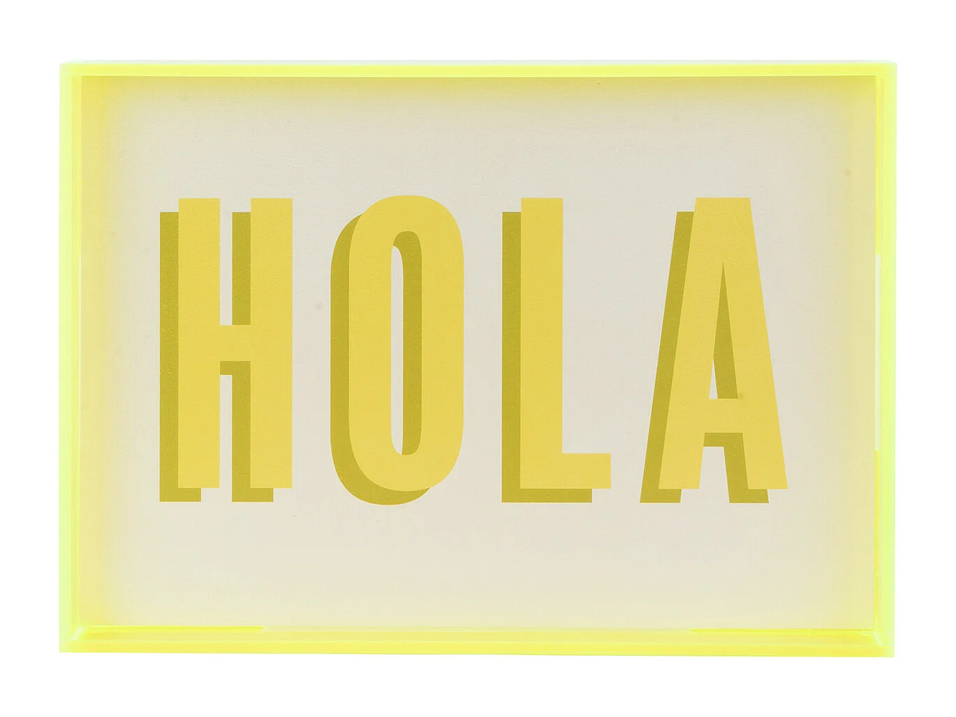 Objet mural Hola - 3x31x22 cm - Jaune