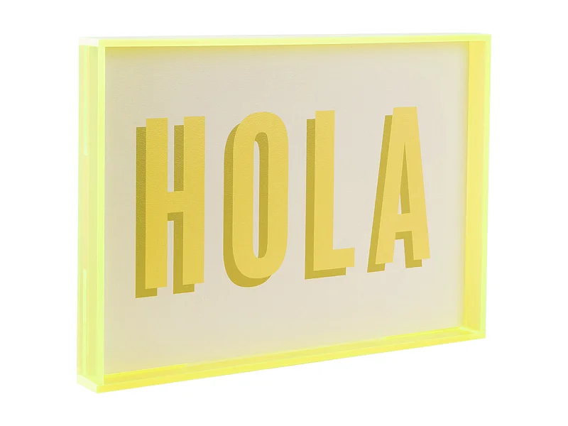 Objet mural Hola - 3x31x22 cm - Jaune