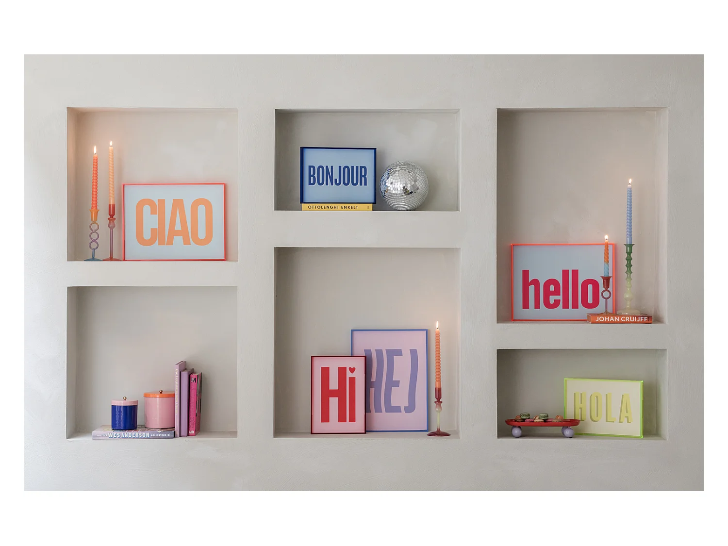 Wandobjekt Hello - 3x41x31 cm - Rosa