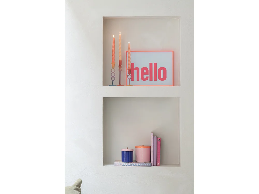 Objet mural Hello - 3x41x31 cm - Rose