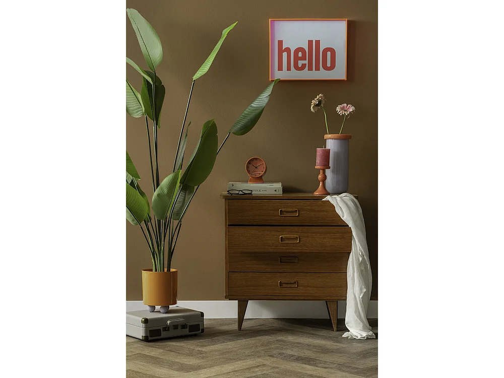 Objet mural Hello - 3x41x31 cm - Rose