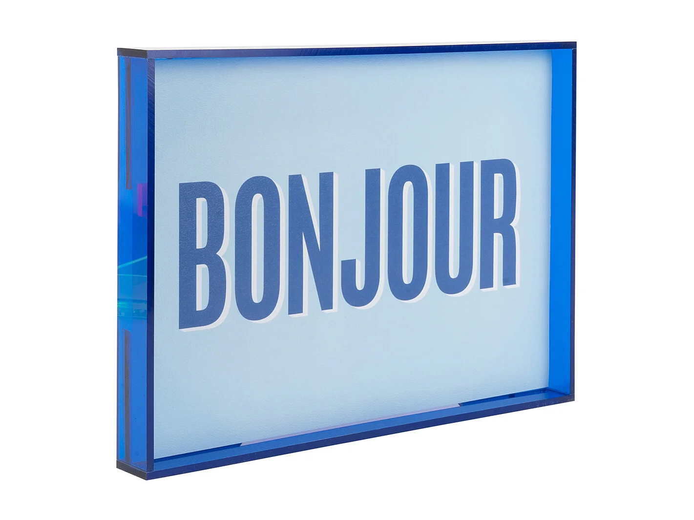 Objet mural Bonjour - 3x31x22 cm - Bleu
