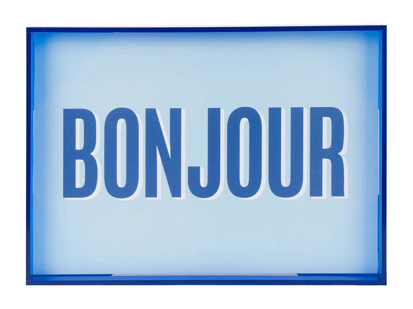 Objet mural Bonjour - 3x31x22 cm - Bleu