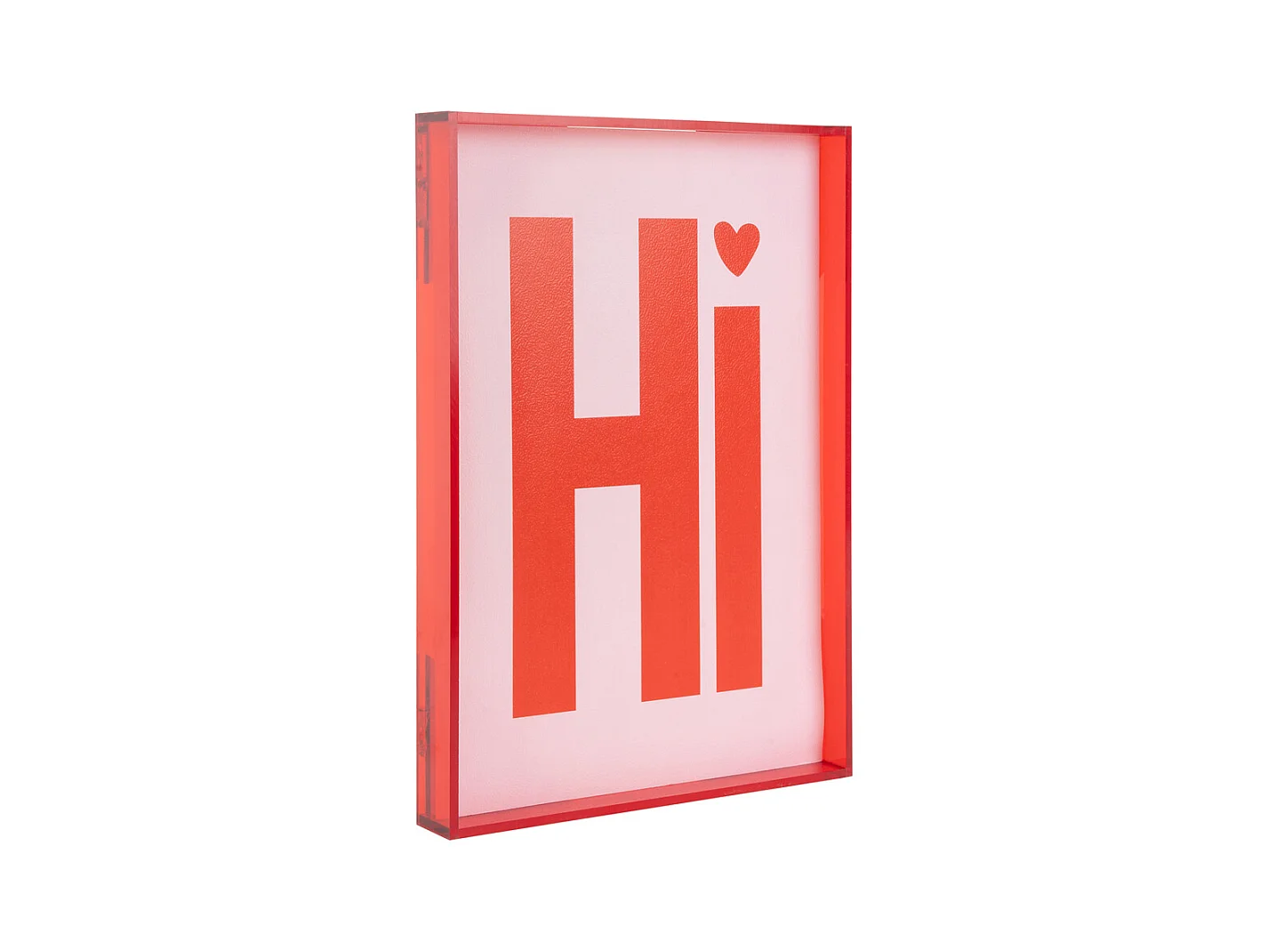 Objet mural Hi - 3x22x31 cm - Rouge