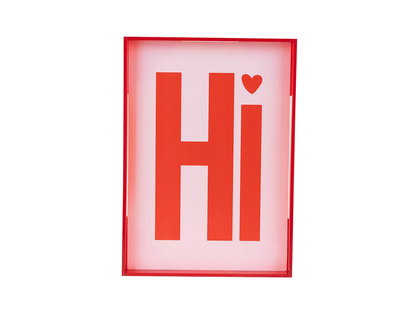 Objet mural Hi - 3x22x31 cm - Rouge