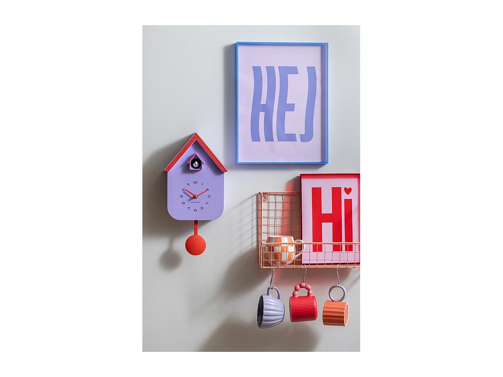 Objet mural Hi - 3x22x31 cm - Rouge