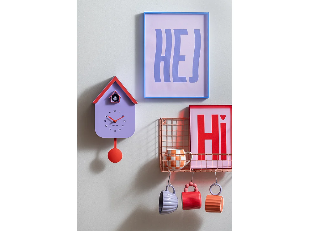 Objet mural Hi - 3x22x31 cm - Rouge