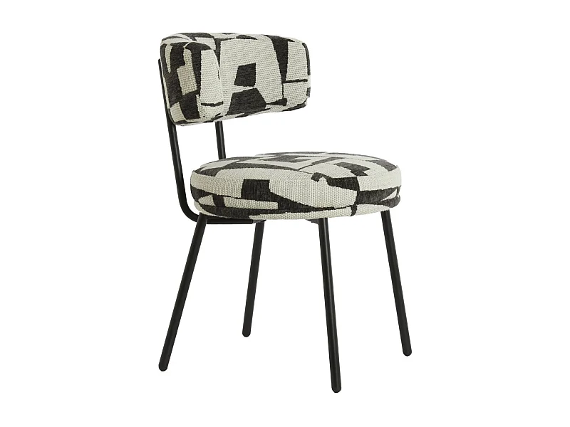 Chaise de salle à manger HARVIE - 57x55x77 cm - Blanc - Lot de 2