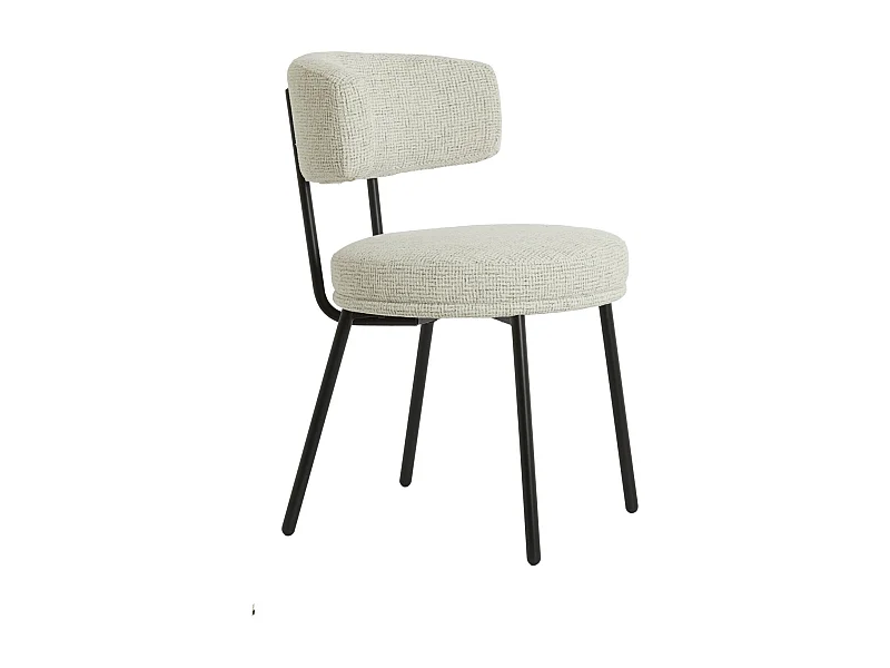 Chaise de salle à manger HARVIE - 57x55x77 cm - Blanc - Lot de 2