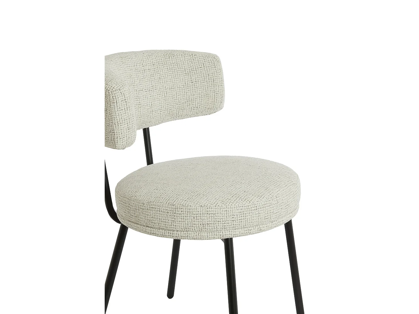 Chaise de salle à manger HARVIE - 57x55x77 cm - Blanc - Lot de 2