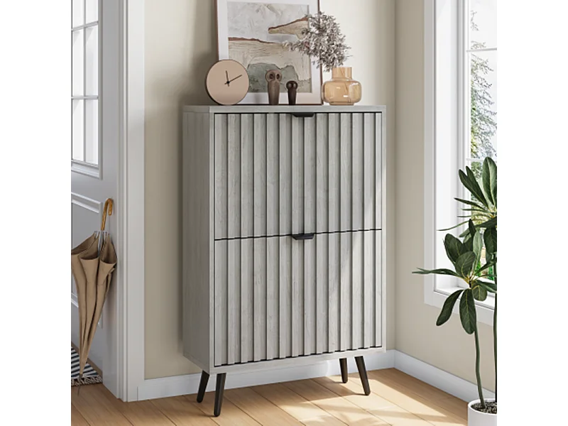 Schuhschrank und 2-Klapp-Schubladen, verwendet als eigenständiger Schuhschrank für Eingänge, Flure, Wohnzimmer und Schränke 60cm