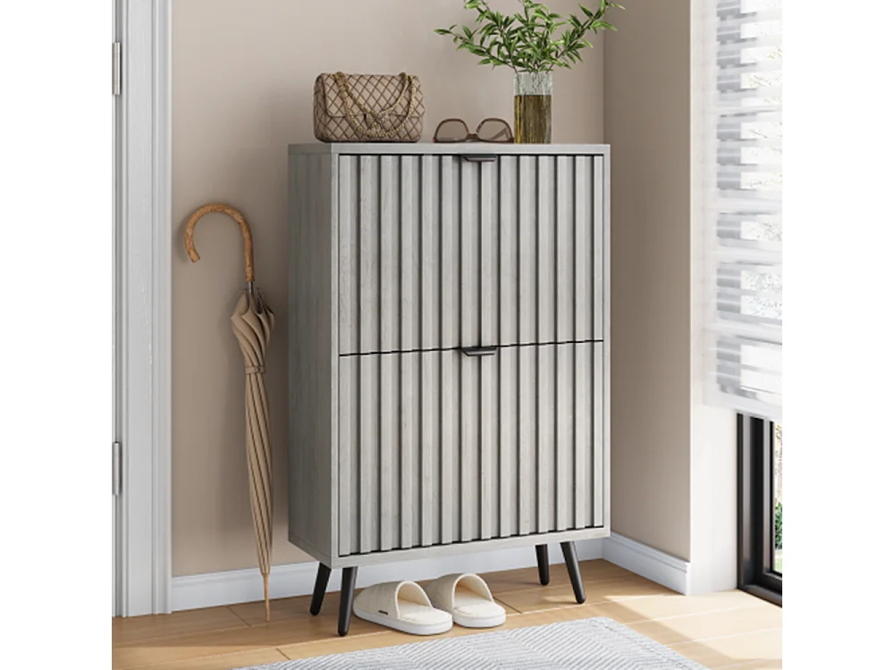 Schuhschrank und 2-Klapp-Schubladen, verwendet als eigenständiger Schuhschrank für Eingänge, Flure, Wohnzimmer und Schränke 60cm