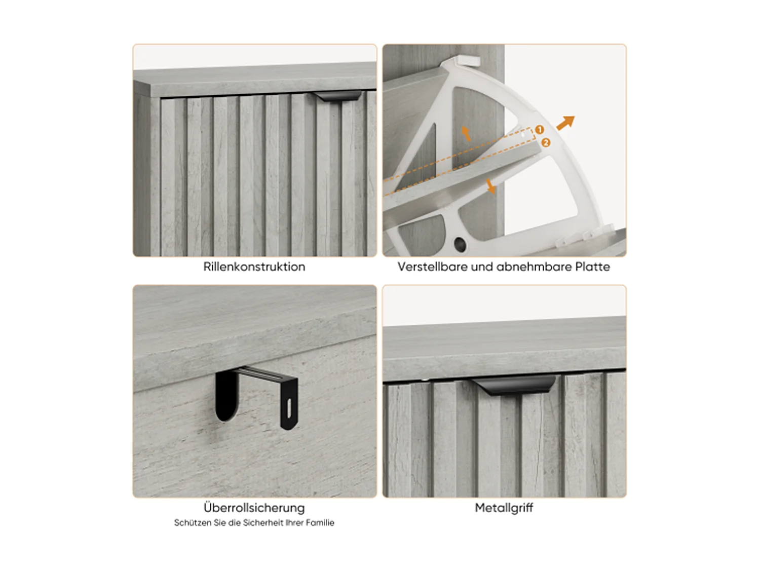 Schuhschrank und 2-Klapp-Schubladen, verwendet als eigenständiger Schuhschrank für Eingänge, Flure, Wohnzimmer und Schränke 60cm