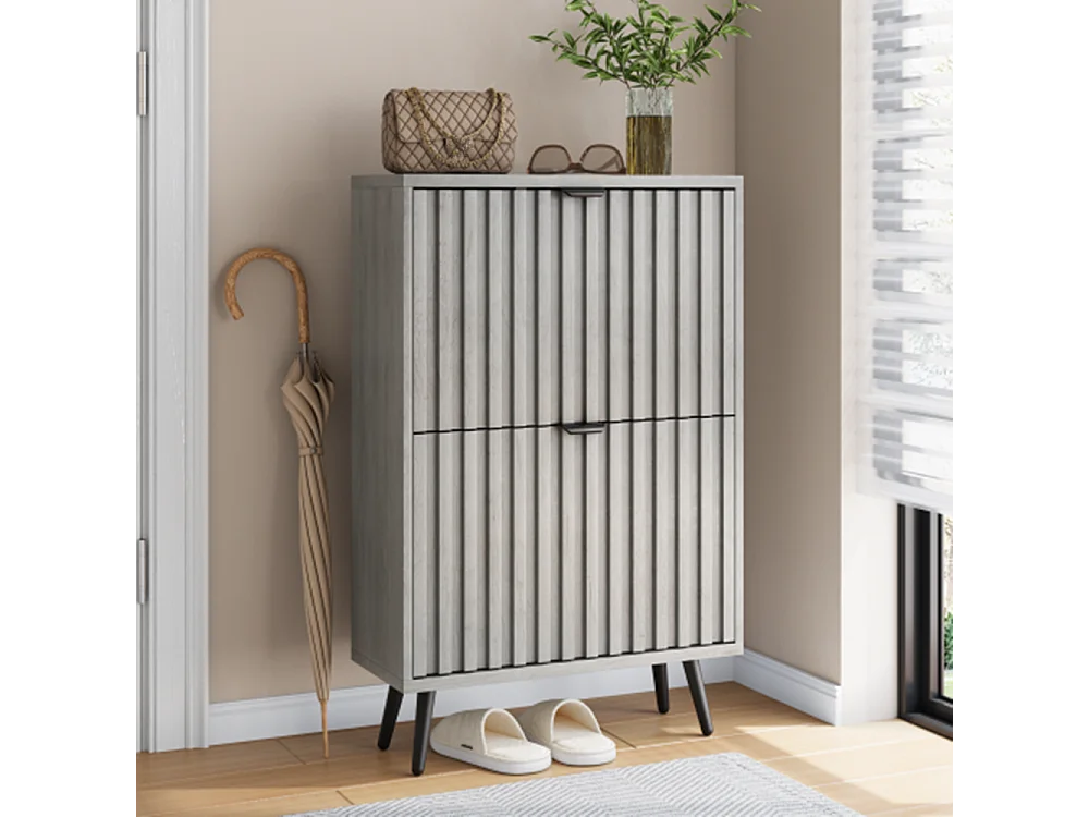 Schuhschrank und 2-Klapp-Schubladen, verwendet als eigenständiger Schuhschrank für Eingänge, Flure, Wohnzimmer und Schränke 60cm