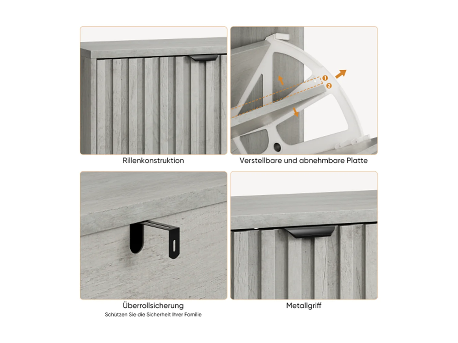 Schuhschrank und 2-Klapp-Schubladen, verwendet als eigenständiger Schuhschrank für Eingänge, Flure, Wohnzimmer und Schränke 60cm