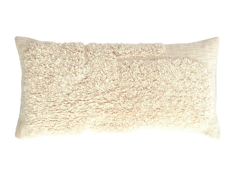 Coussin décoratif JAVEA - 60x30x10 cm - Blanc