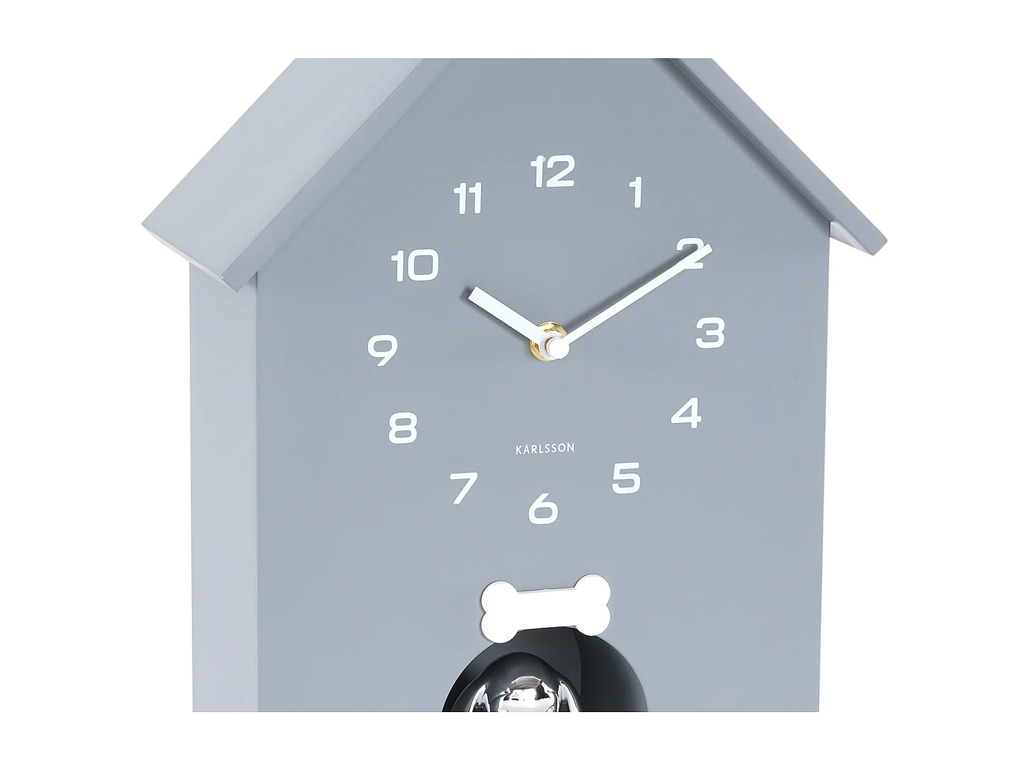 Wandklok Dog House - 9x24.9x27 cm - Grijs