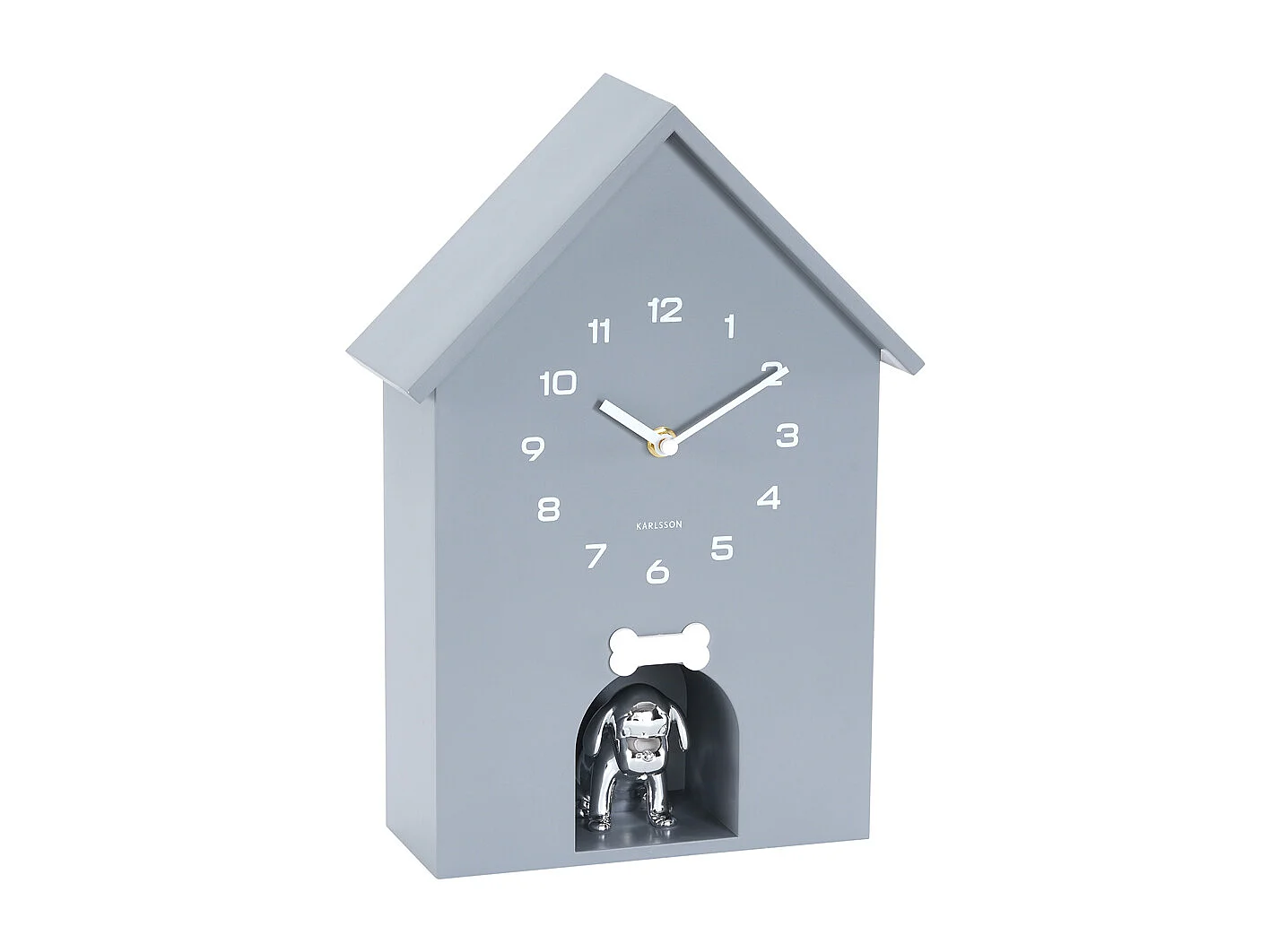 Horloge murale niche pour chien - 9 x 24,9 x 27 cm - Gris