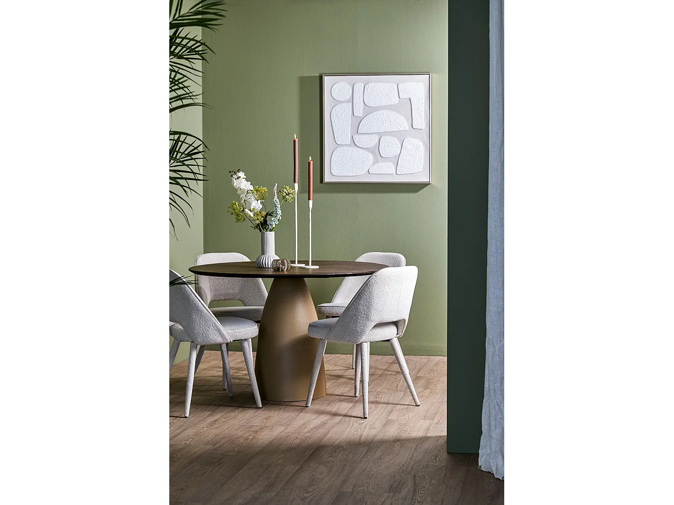 Table à manger PALMIRA - Ø120x76 cm - Marron