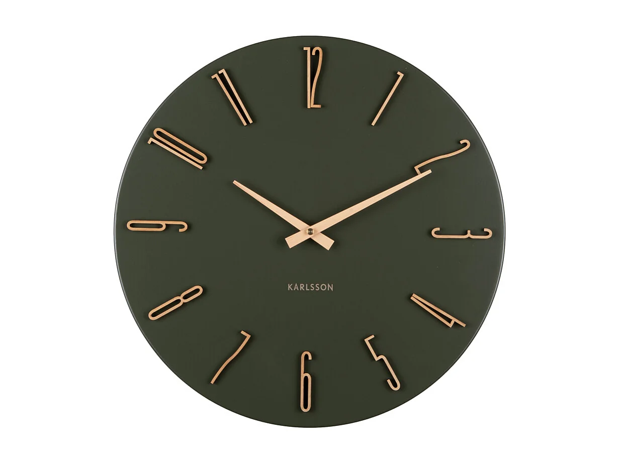 Wandklok Esmerado  - 2.1x40x40 cm - Groen