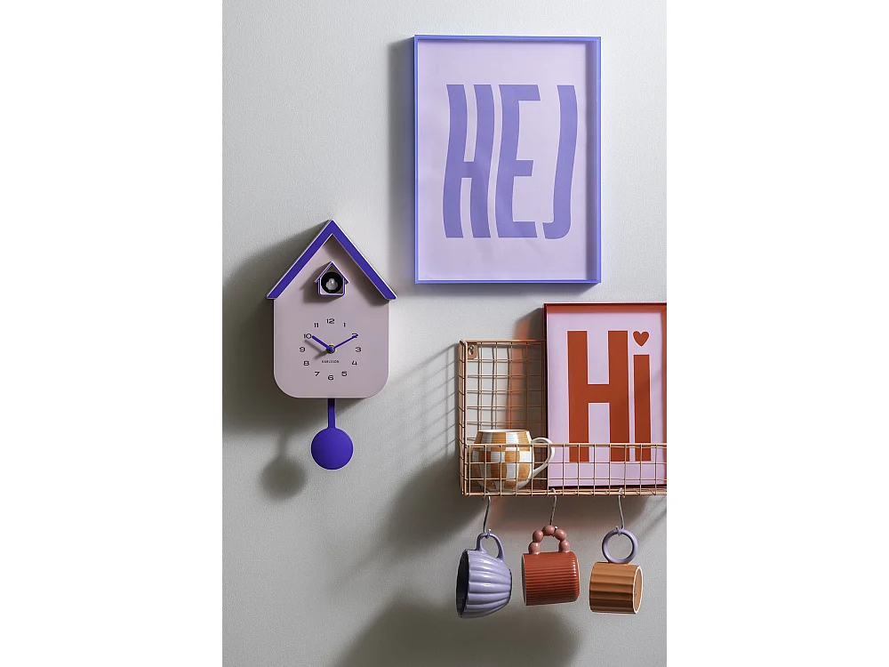 Wandklok Dupla Color Cuckoo- 21.5x21.5x41.5 cm - Roze