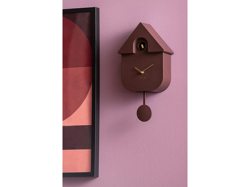 Horloge murale moderne Coucou Oro - 8,5 x 21,5 x 41 cm - Marron