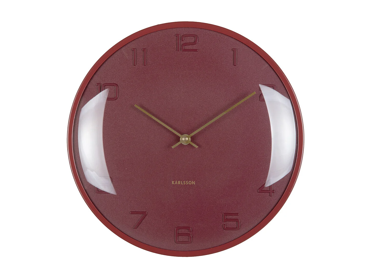 Horloge murale Fuerte Dome - 30,5 x 3 x 30,5 cm - Rouge