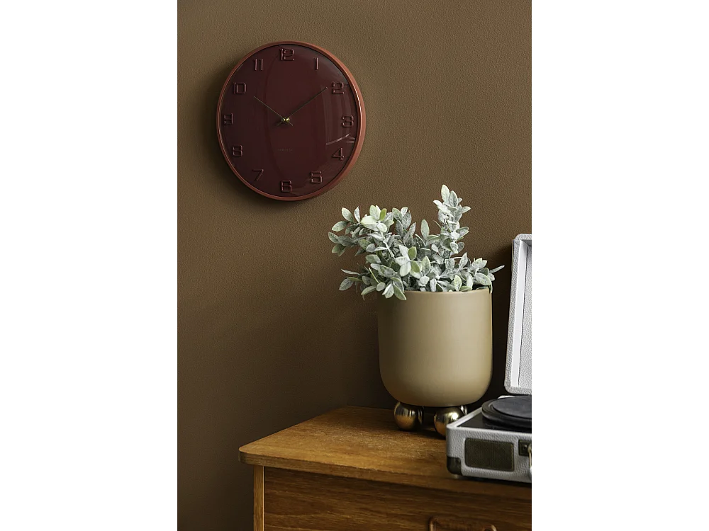 Horloge murale Fuerte Dome - 30,5 x 3 x 30,5 cm - Rouge