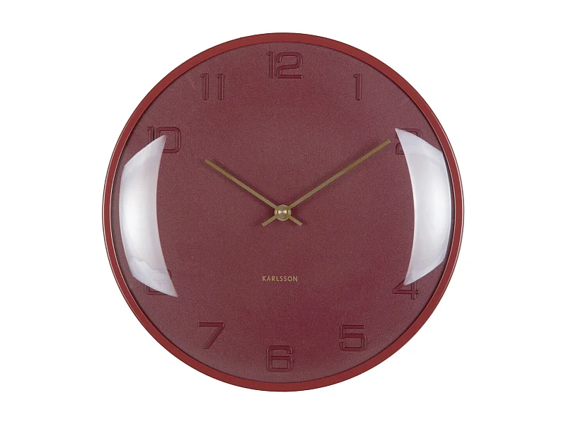 Horloge murale Fuerte Dome - 30,5 x 3 x 30,5 cm - Rouge