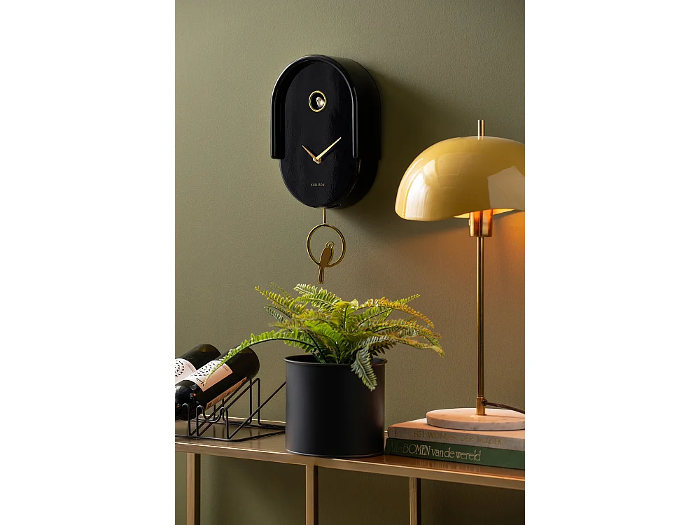 Horloge murale Tweet - 20x8,5x42 cm - Noir