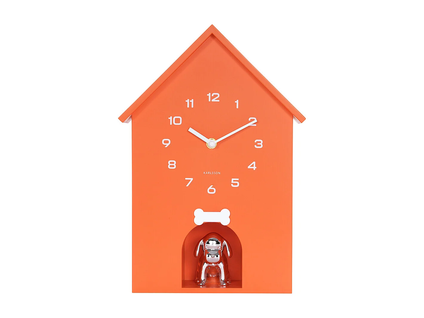 Hundehaus-Wanduhr - 9x24,9x27 cm - Orange