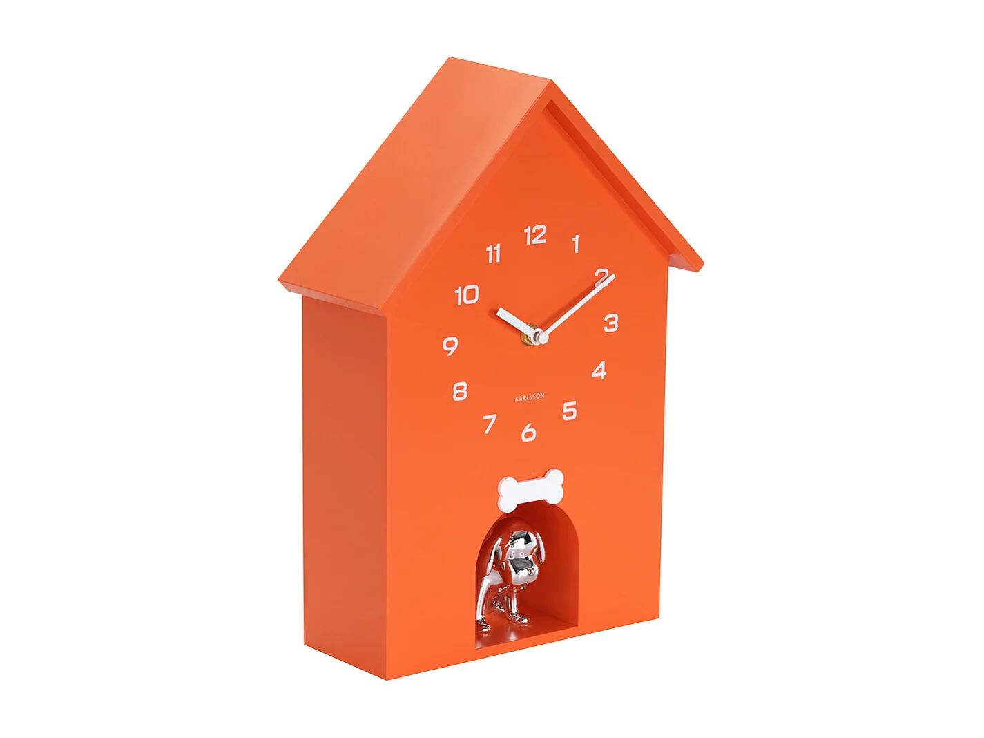 Hundehaus-Wanduhr - 9x24,9x27 cm - Orange