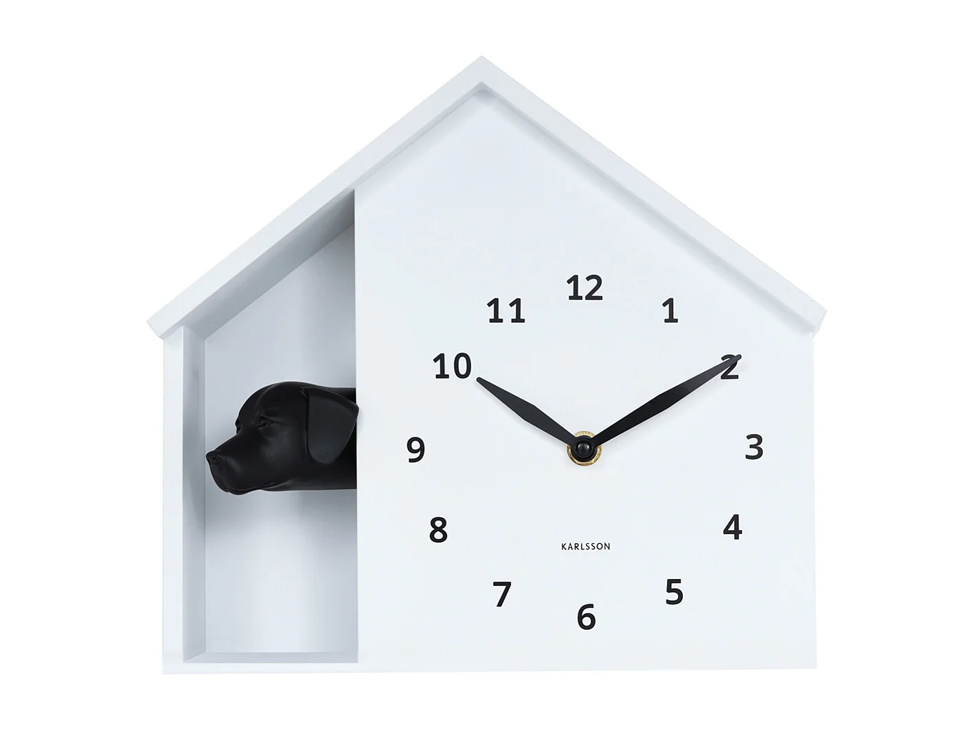 Horloge murale « Peeking Dog » - 24,9 x 24,9 x 27 cm - Blanc
