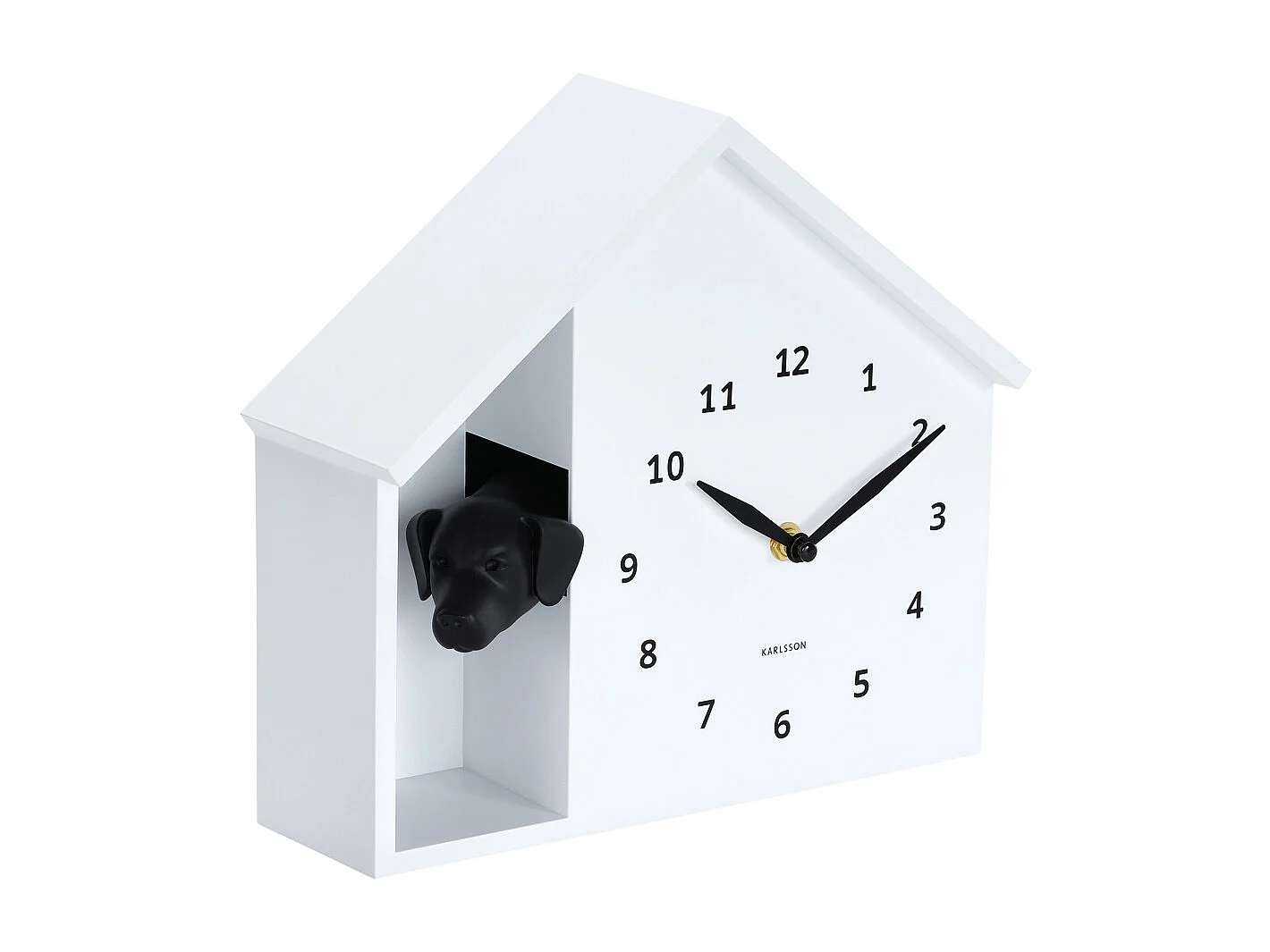 Horloge murale « Peeking Dog » - 24,9 x 24,9 x 27 cm - Blanc