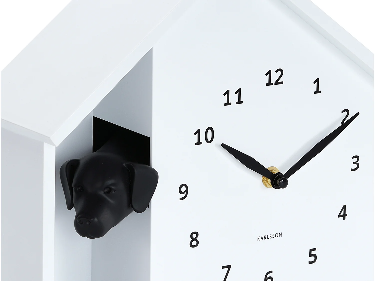 Horloge murale « Peeking Dog » - 24,9 x 24,9 x 27 cm - Blanc