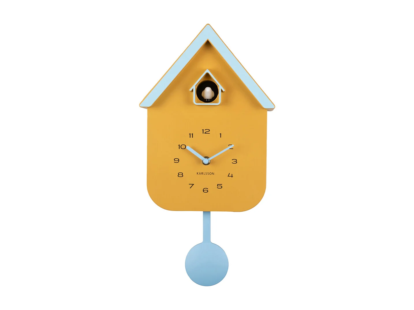 Horloge murale coucou Dupla Color - 21,5 x 21,5 x 41,5 cm - Jaune