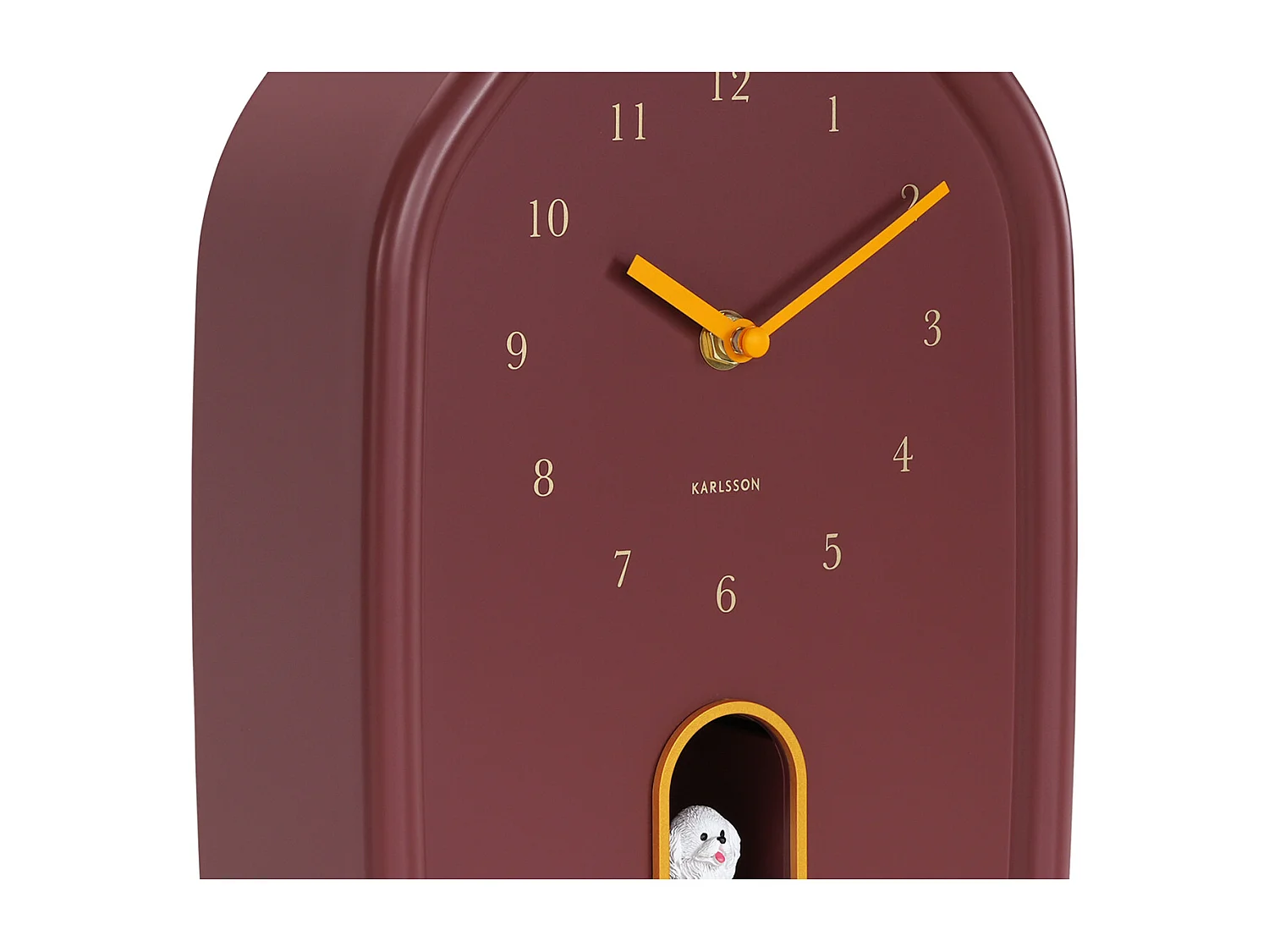 Horloge murale moderne pour chien - 29,1 x 29,1 x 29,1 cm - Rouge