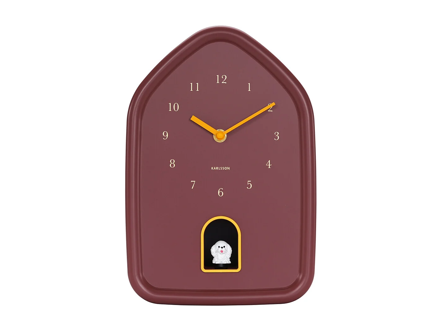 Horloge murale moderne pour chien - 29,1 x 29,1 x 29,1 cm - Rouge