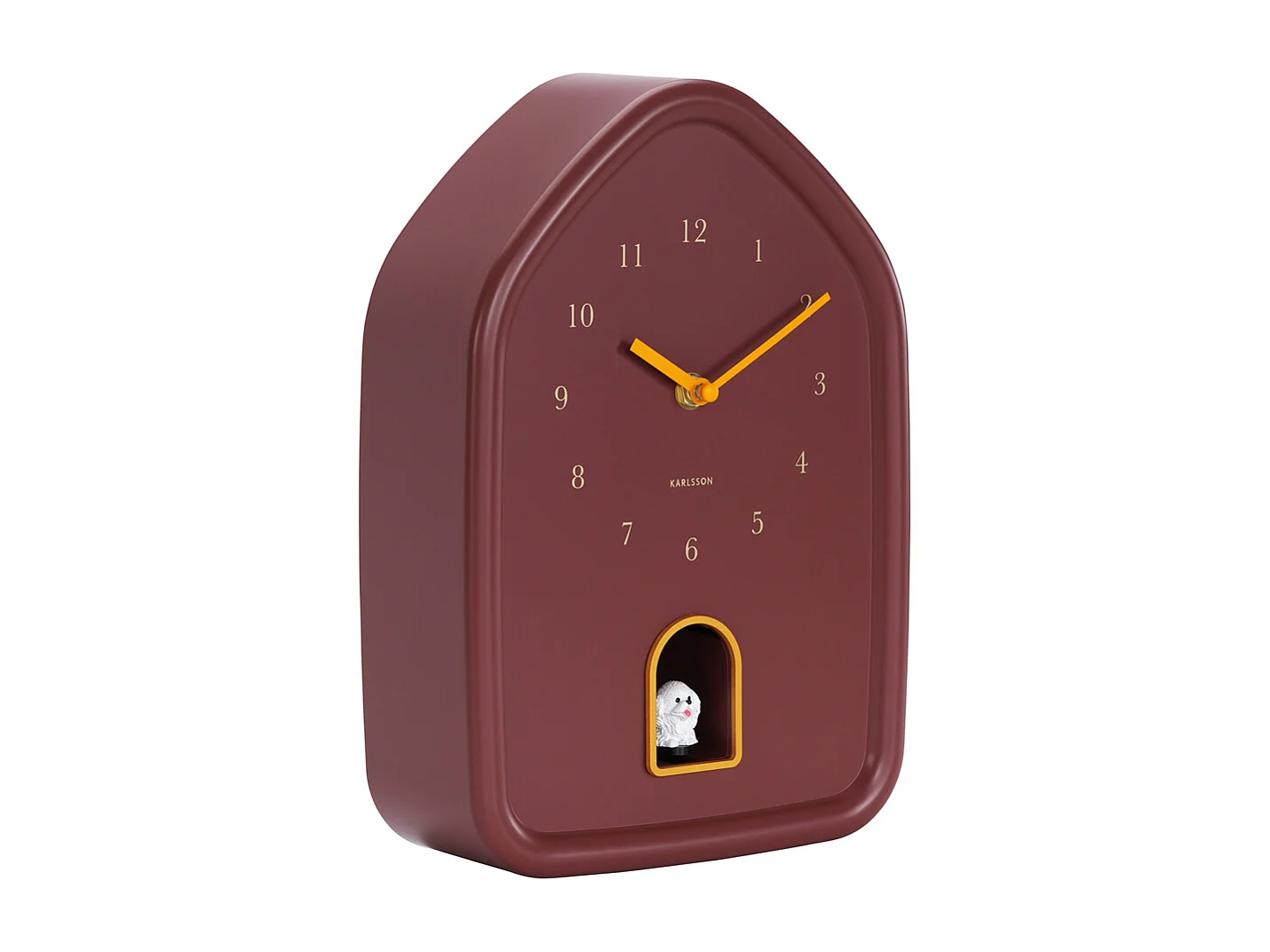 Horloge murale moderne pour chien - 29,1 x 29,1 x 29,1 cm - Rouge