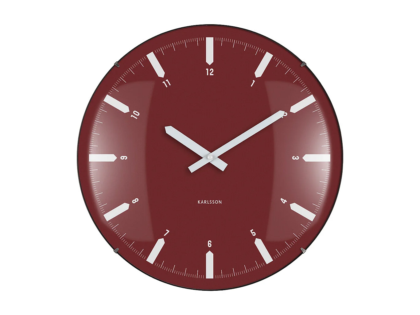 Horloge murale dôme Realista - 35 x 4,5 x 35 cm - Rouge