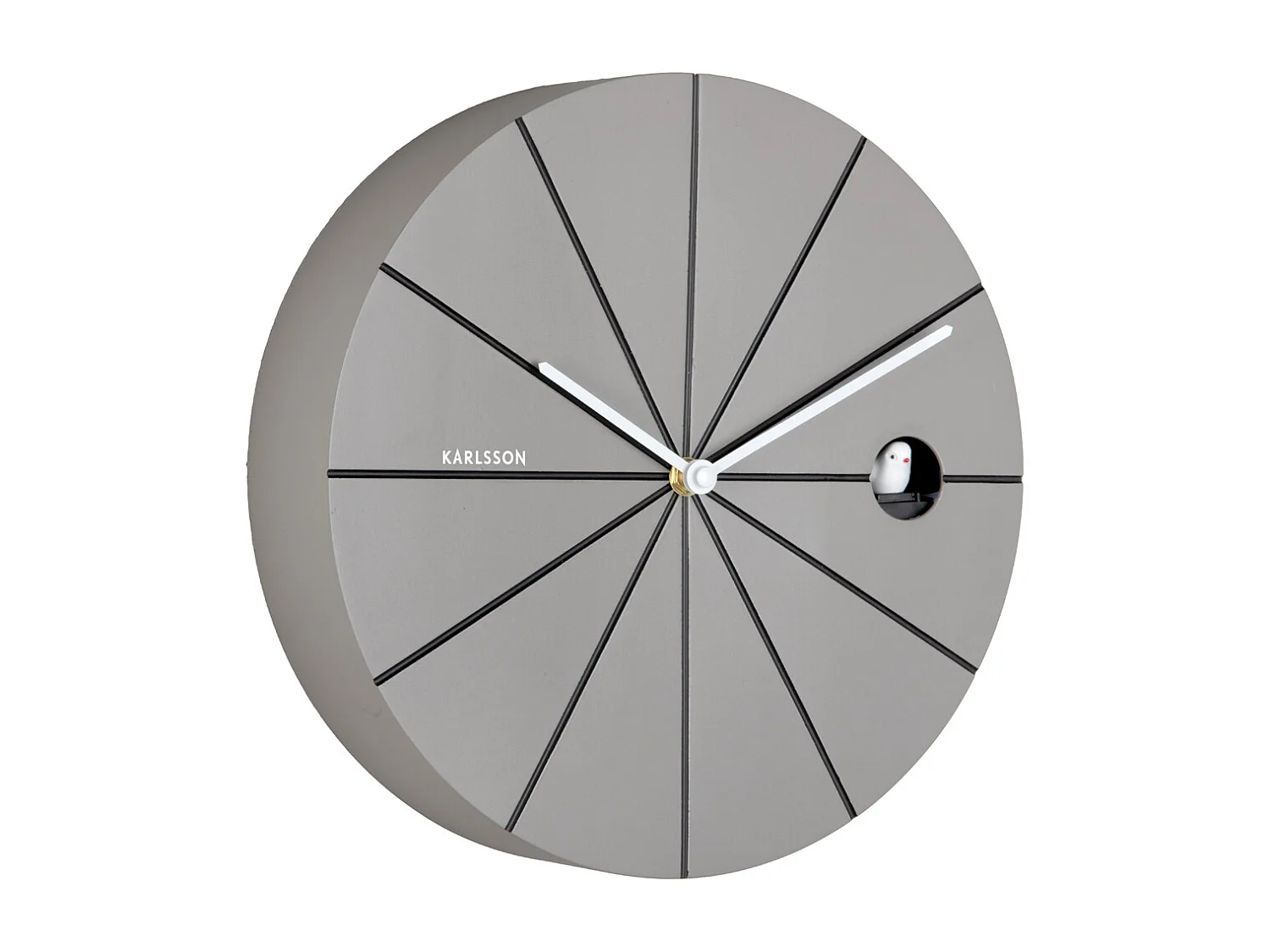 Horloge murale à coucou Destacado - 28 x 6 x 28 cm - Gris