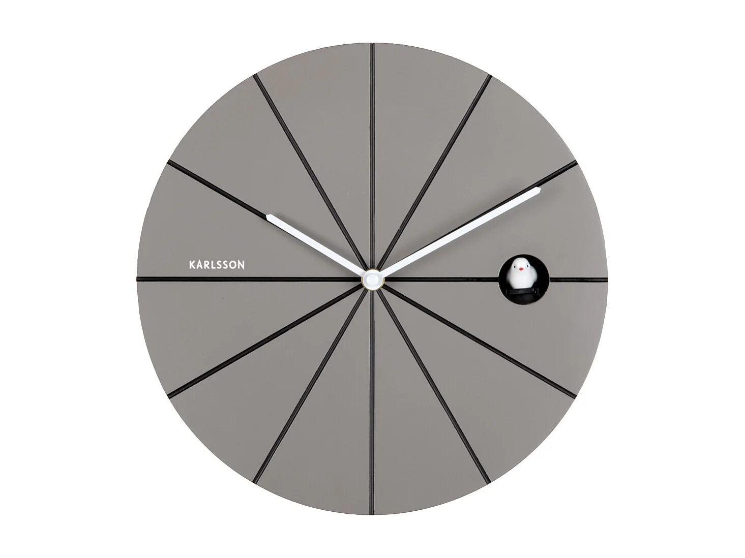Horloge murale à coucou Destacado - 28 x 6 x 28 cm - Gris