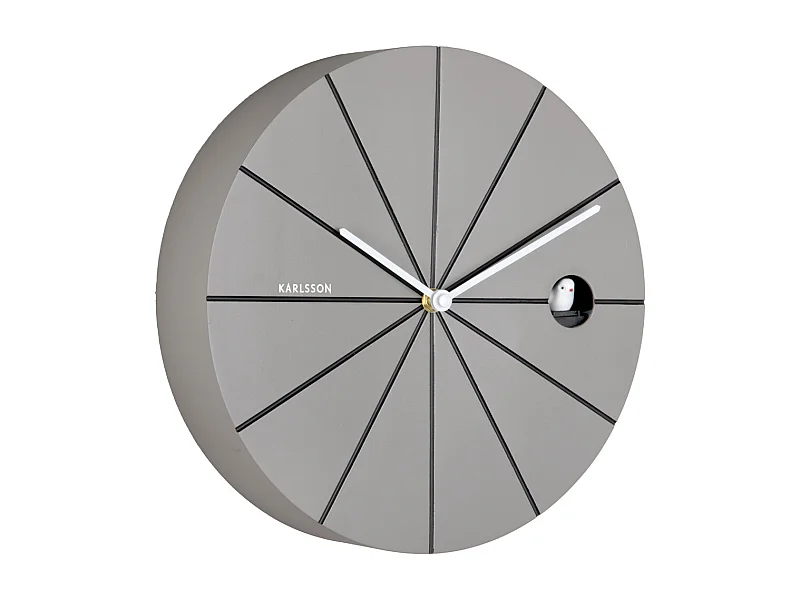 Horloge murale à coucou Destacado - 28 x 6 x 28 cm - Gris