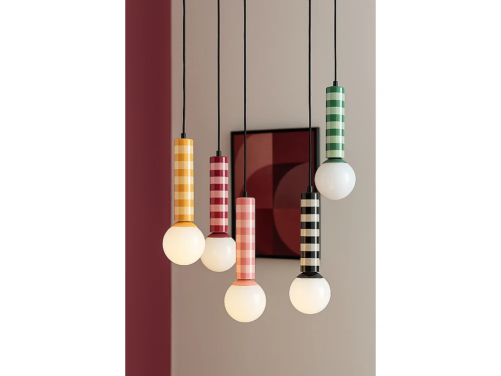 Suspension Rayado - 12x12x38 cm - Jaune